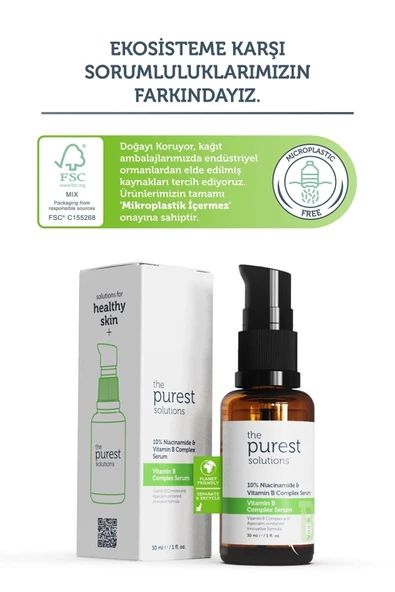 The Purest Solutions Yenileyici Ve Yatıştırıcı B Vitamini Cilt Bakım Serumu 30 Ml (%10 Niacinamide + Provitamin B5) - 5