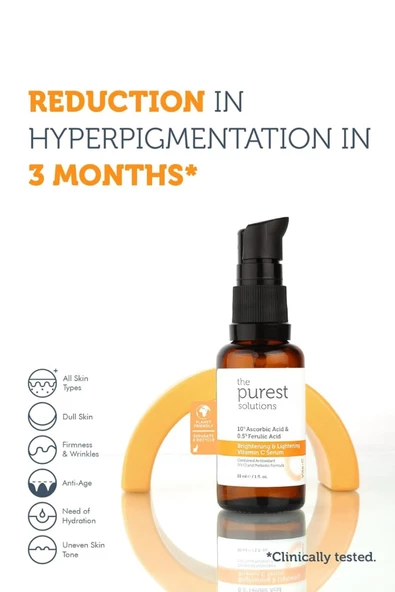 The Purest Solutions C Vit Aydınlatıcı Ve Ton Eşitleyici Bakım Serumu 30 ml %10 Ascorbic Acid & Ferulic Acid %0,5 - 8
