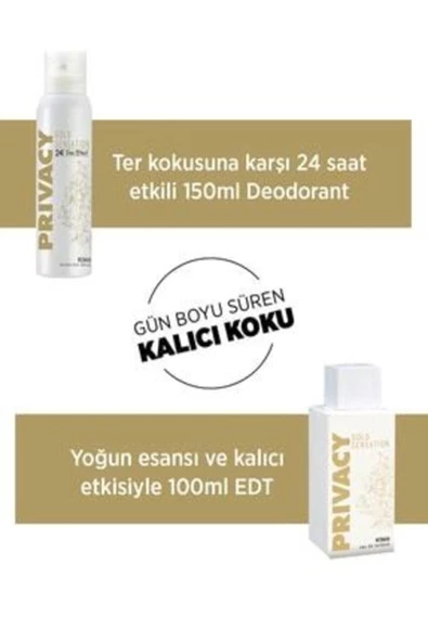 Privacy Prıvacy Gold Sensation Edt 100 Ml Kadın  Parfüm Ve 150 Ml Deodorant Kofre Set - 4