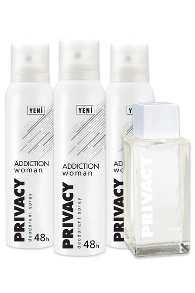 Privacy Woman Addiction Edt Kadın Parfüm 100ml Deodorant 3x150ml