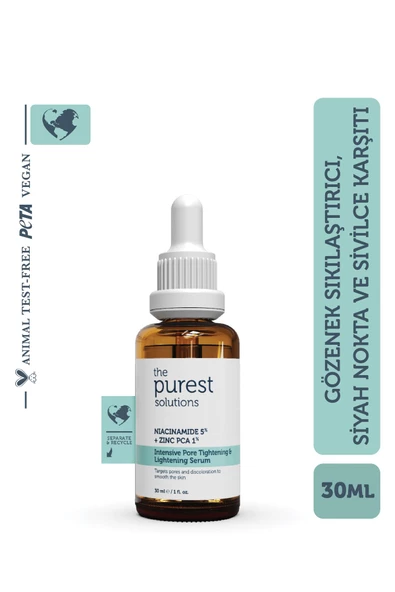The Purest Solutions Siyah Nokta Ve Sivilce Karşıtı Niacinamide Cilt Bakım Serumu 30 Ml (niacinamide 5% & Zinc Pca 1%)