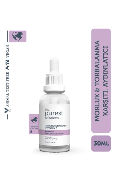 The Purest Solutions Torbalanma Karşıtı, Aydınlatıcı Kafein Göz Altı Serumu 30 ml (CAFFEİNE 5% VİTAMİN C)