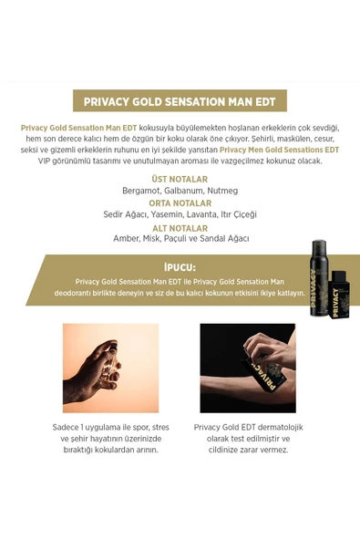 Privacy Gold Men Edt Erkek Parfüm 2 X 100ml - 5