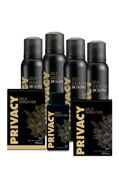 Privacy Gold Men Edt Erkek Parfüm 2 X 100 Ml + Deodorant 4 X 150 Ml