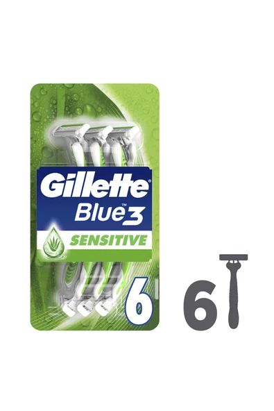 Gillette Blue3 Sensitive Kullan At Tıraş Bıçağı 6'Lı