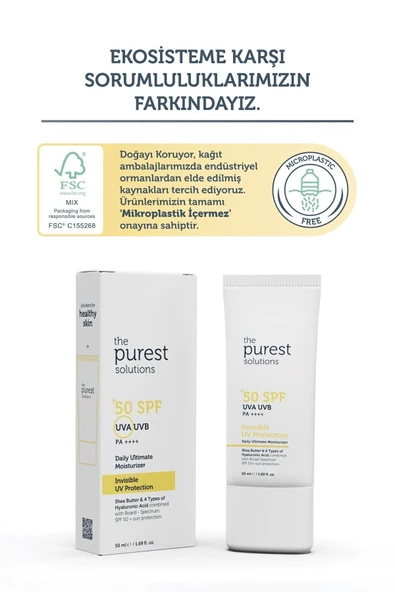 The Purest Solutions Yüksek Koruma ve Nemlendirici Etkili Güneş Koruyucu Krem SPF 50, 50 ml - 5
