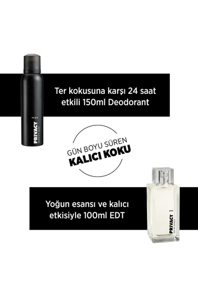 Privacy Man Edt 100 Ml + Deodorant 2 X 150 Ml - 2