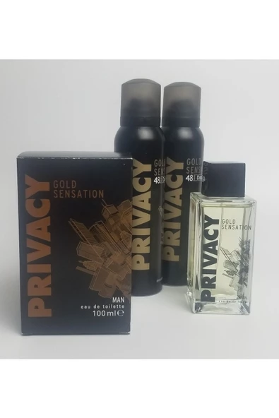 Privacy Gold Men Edt Erkek Parfüm 2 X 100 Ml + Deodorant 2 X 150 Ml - 3