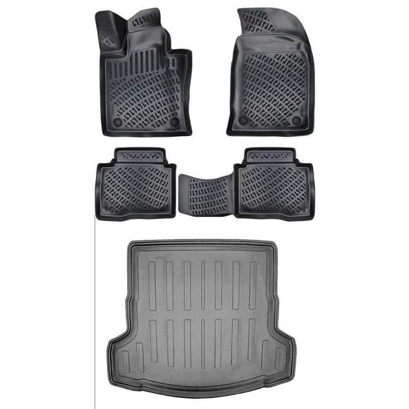 Jaecoo 7 4x4 2024 Sonrası 3D  Havuzlu Paspas ve  Bagaj Havuzu Seti Bizymo