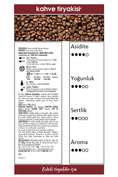 Yemen Çekirdek Kahve (Single Origin) 250 gr - 3