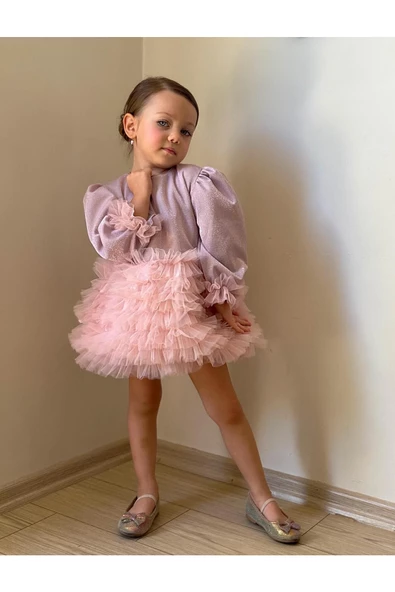 Lucky Tütü Etekli Uzun Kollu Elbise