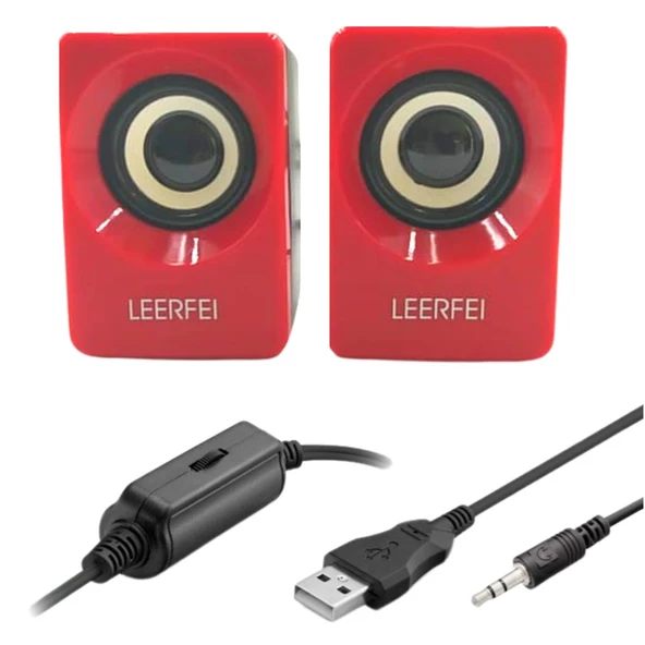 N62 1+1 Multimedia USB ve Jacklı Mini Hoparlör Yüksek Stereo Ses Sistemi (4593)