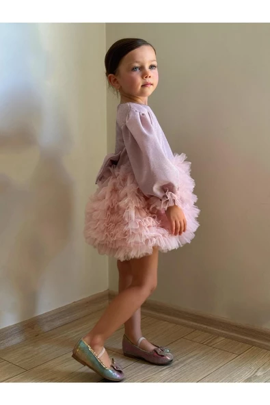 Lucky Tütü Etekli Uzun Kollu Elbise - 4