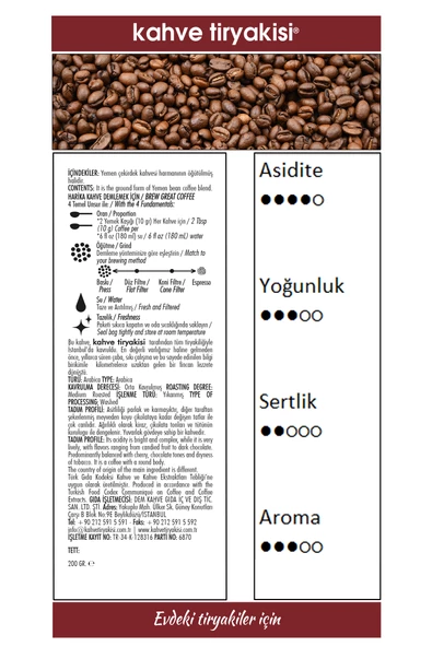 Yemen Filtre Kahve (SİNGLE ORİGİN) 200 gr - 3