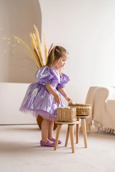 Mermaid Parlak Kız Çocuk Parti Elbisesi - 3