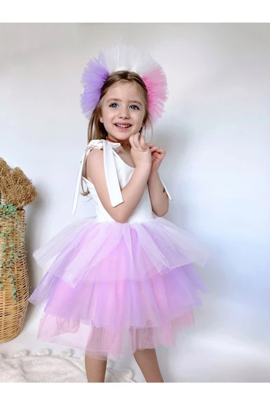 Jolie Taçlı Kız Çocuk Parti Elbisesi - 10