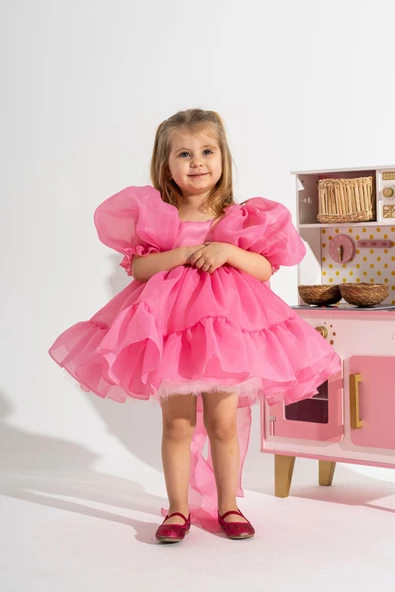 Puffy Şifon Kız Çocuk Parti Elbisesi - 12