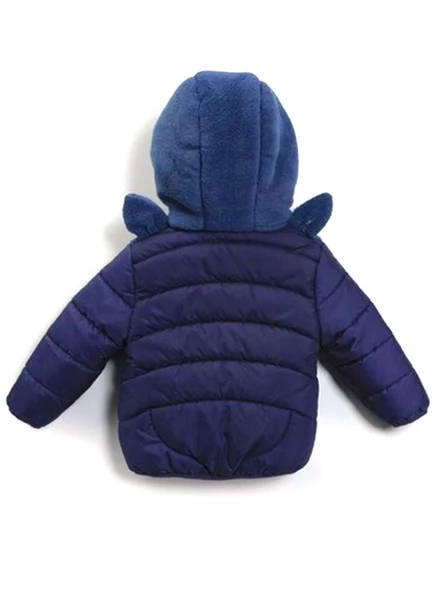 YENİ Trend Sevimli Dinazor Figürlü Welsoft Kulaklı Kapüşonlu Kışlık İçi Peluş Erkek Bebek Mont Şişme - 3