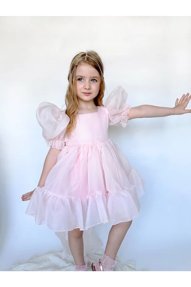 Puffy Şifon Kız Çocuk Parti Elbisesi - 9