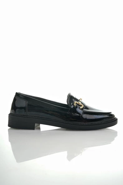 Muggo SUSSİE Garantili Metal Tokalı Kadın Loafer Günlük Ayakkabı - 10