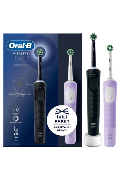 Oral-B D103 Vitality Pro Cross Action 2'Li Şarjlı Diş Fırçası - 2