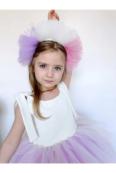 Jolie Taçlı Kız Çocuk Parti Elbisesi - 9