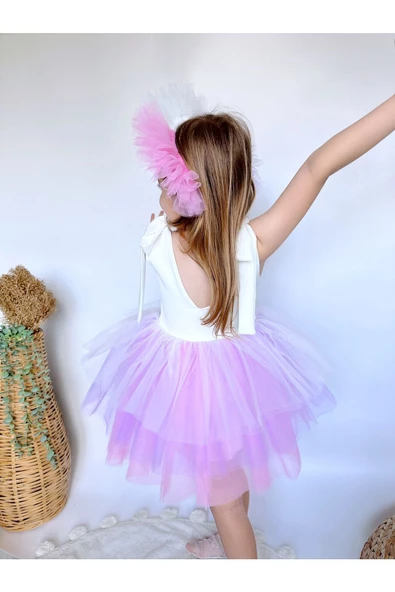 Jolie Taçlı Kız Çocuk Parti Elbisesi - 8