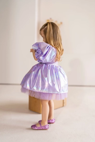 Mermaid Parlak Kız Çocuk Parti Elbisesi - 2