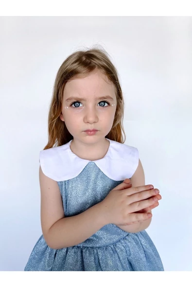 Shiny Simli Bebe Yakalı Çocuk Elbisesi - 3