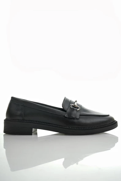 Muggo SUSSİE Garantili Metal Tokalı Kadın Loafer Günlük Ayakkabı - 3