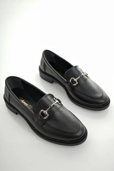 Muggo SUSSİE Garantili Metal Tokalı Kadın Loafer Günlük Ayakkabı - 2