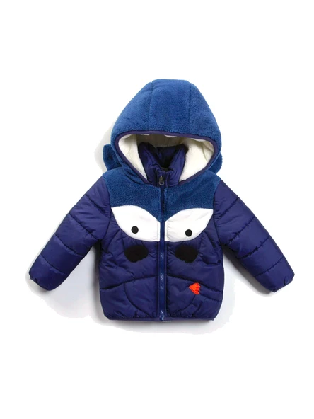 YENİ Trend Sevimli Dinazor Figürlü Welsoft Kulaklı Kapüşonlu Kışlık İçi Peluş Erkek Bebek Mont Şişme - 2