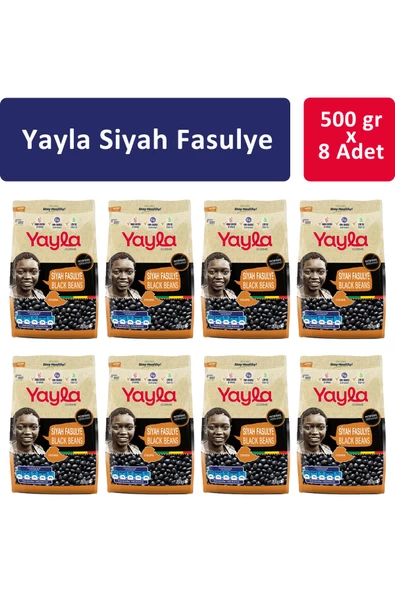 Yayla Gurme Siyah Fasulye 500 Gr x 8 Adet