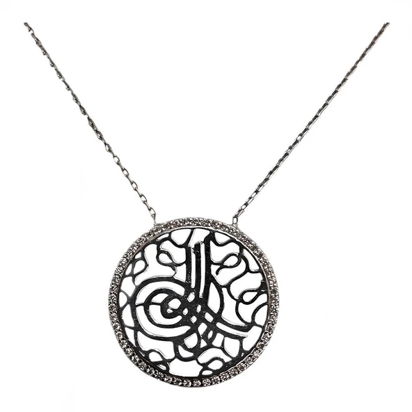Zirkon Taşlı Tuğra Figürlü Kolye 160026790G07K
