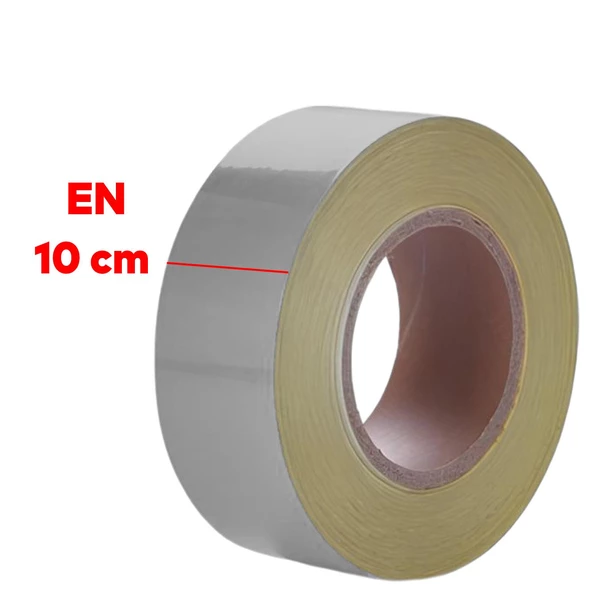 Metalize Gri Renk Düz Desensiz En 10 cm 1 Mt İkaz Bandı Reflektif Gece Parlayan Reflektörlü Bant - 3