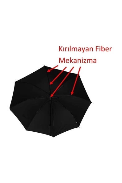 Büyük Boy Baston Fiber Şemsiye 105 cm Çap - 8