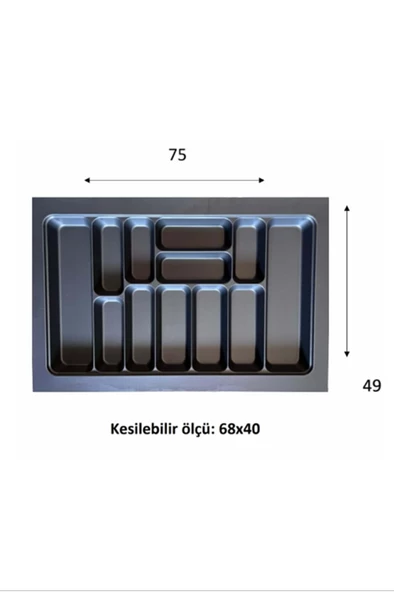 Eko Modüler Kaşıklık 76x49 Cm Antrasit Turk-70096