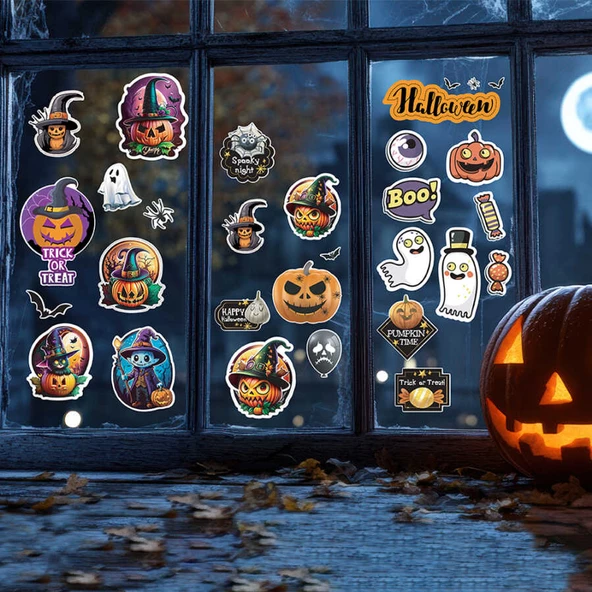 Cadılar Bayramı Halloween Temalı Sticker 58 Parça