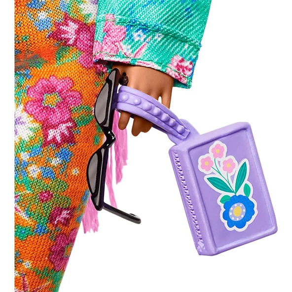 Barbie Extra Pembe Örgü Saçlı Bebek GXF09 - 3