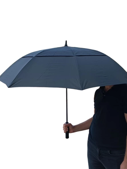Protokol Büyük Boy Karbon Fiber Baston Şemsiye 150 cm Çap - 2