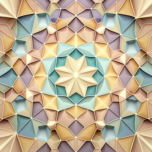 Renkli Geometrik Desenli Renkli Duvar Kağıdı Baskı - 7