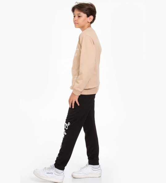 TRİLİYA-Garson Boy Eşofman Takımı  5-14 Yaş, Lüks Günlük ve Okul, Cepli, Likralı Kumaş - 8