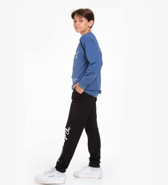 TRİLİYA-Garson Boy Eşofman Takımı  5-14 Yaş, Lüks Günlük ve Okul, Cepli, Likralı Kumaş - 10