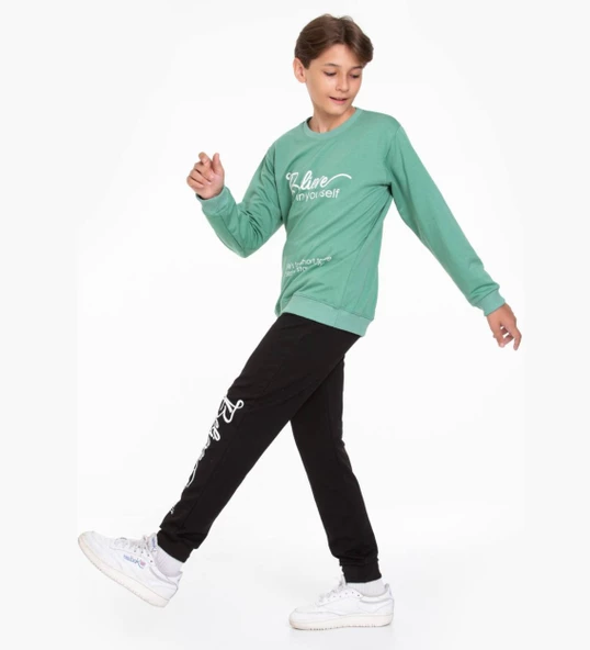 TRİLİYA-Garson Boy Eşofman Takımı  5-14 Yaş, Lüks Günlük ve Okul, Cepli, Likralı Kumaş - 2