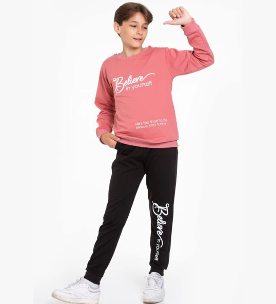 TRİLİYA-Garson Boy Eşofman Takımı  5-14 Yaş, Lüks Günlük ve Okul, Cepli, Likralı Kumaş - 5