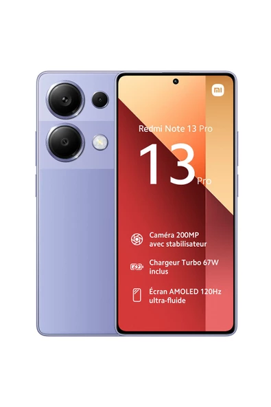 Xiaomi Redmi Note 13 PRO 8 GB RAM 256 GB MOR CEP TELEFONU (İTHALATÇI GARANTİLİ)