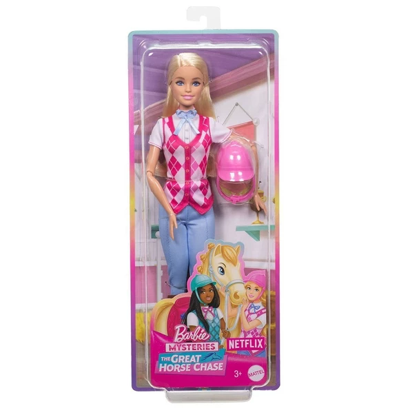 HXJ38 Barbie Binici Bebek - Malibu -Barbie Mysteries: The Great Horse Chase