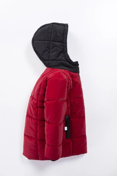 Soft Kumaş Su İtici Kumaş Kapitone İçi Polar Cepli Kapüşonlu Kışlık İçi Peluş Erkek Bebek Mont Şişme - 8