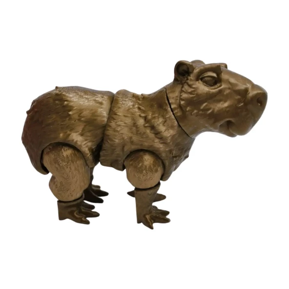 3D Hareketli Kapibara Oyuncak - Altın kahve - 5