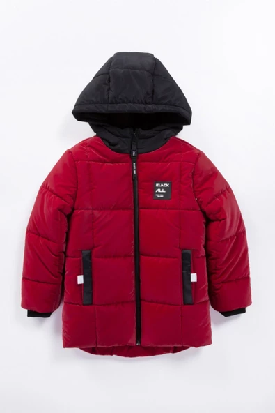 Soft Kumaş Su İtici Kumaş Kapitone İçi Polar Cepli Kapüşonlu Kışlık İçi Peluş Erkek Bebek Mont Şişme - 3